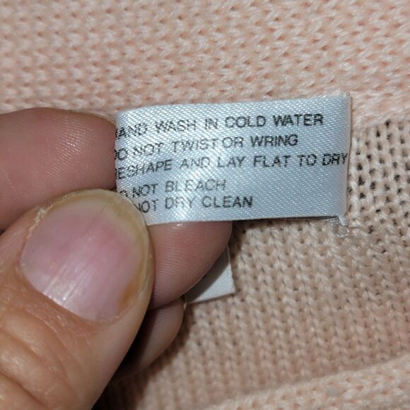 Pink Angora Sequin Sweater Womens Medium Wool Blend Winterwear Pastel Feminine - Picture 6 of 12